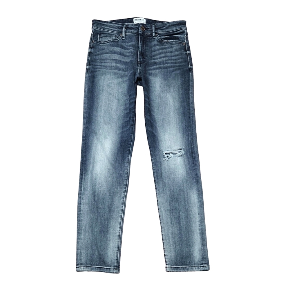 William Rast Slim Straight Mid Rise Distressed Jeans Ankle Length Size 27
